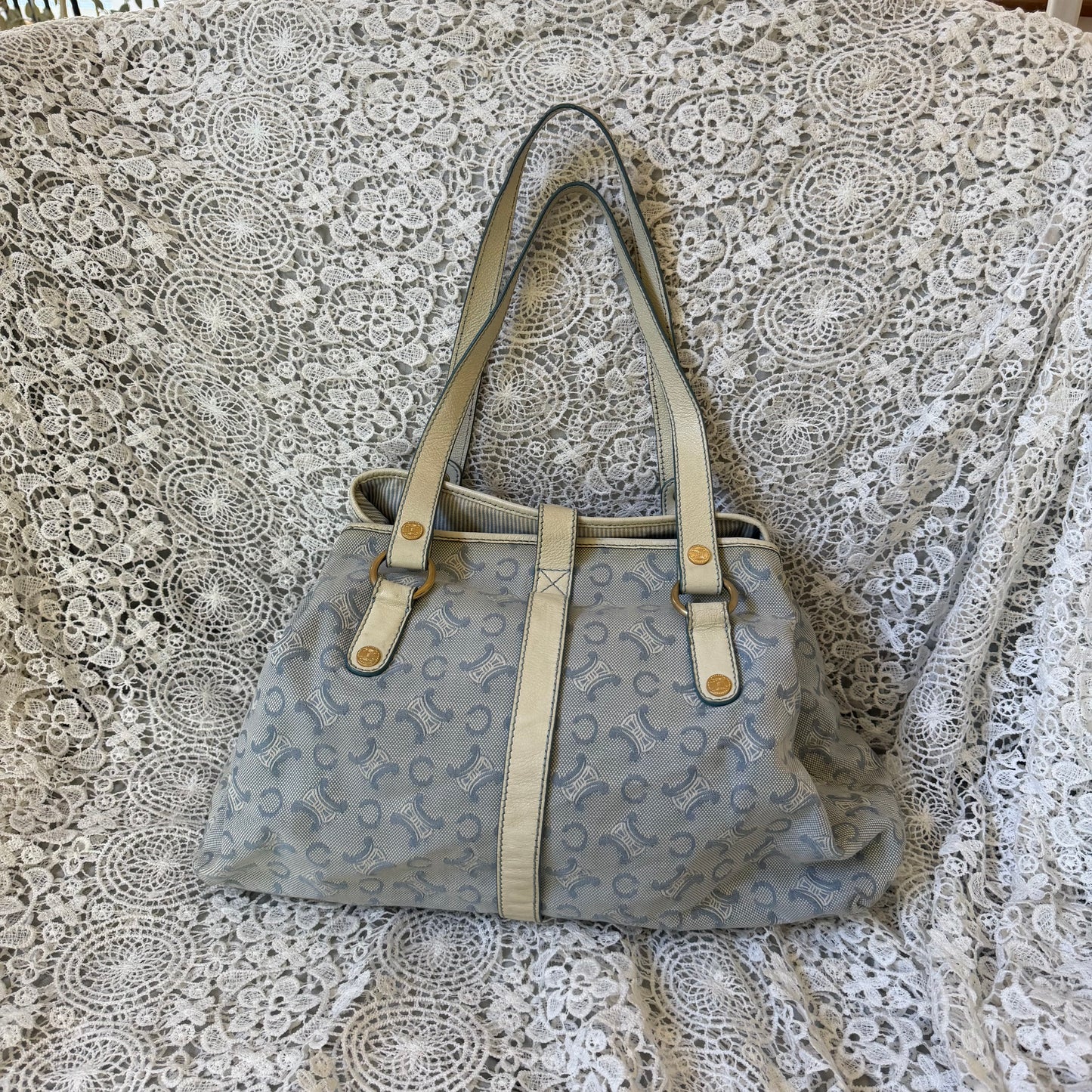 xovintage celine large vintage lily c baby blue bag - Handbags