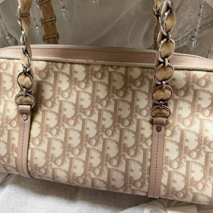 xovintage VINTAGE Dior Romantique Trotter Shoulder Bag with Floral Bow Detail - Handbags