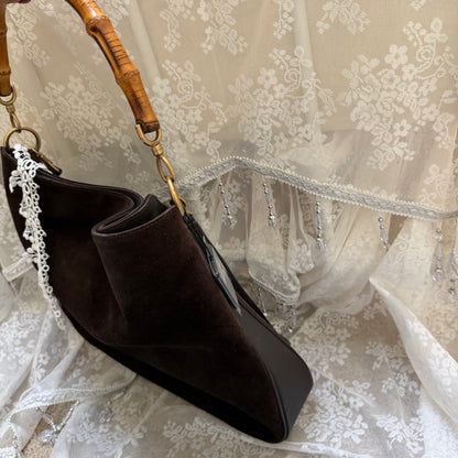 xovintage Vintage Gucci by Tom Ford Bamboo Handle Hobo Bag - Handbags