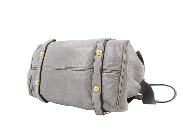 miu miu adorable mini vitello bow bag in grey