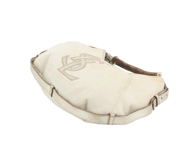 yves saint laurent rive gauche vintage ivory mombasa bag