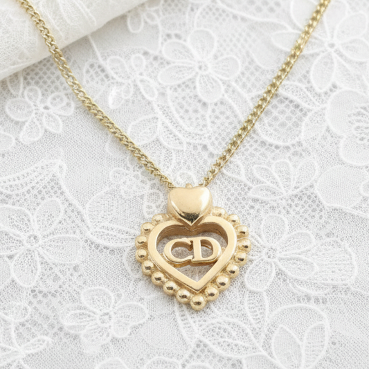 christian dior girly heart necklace