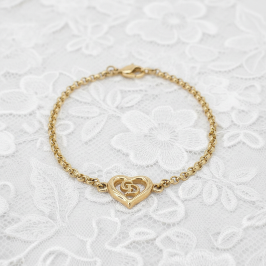 christian dior vintage heart bracelet