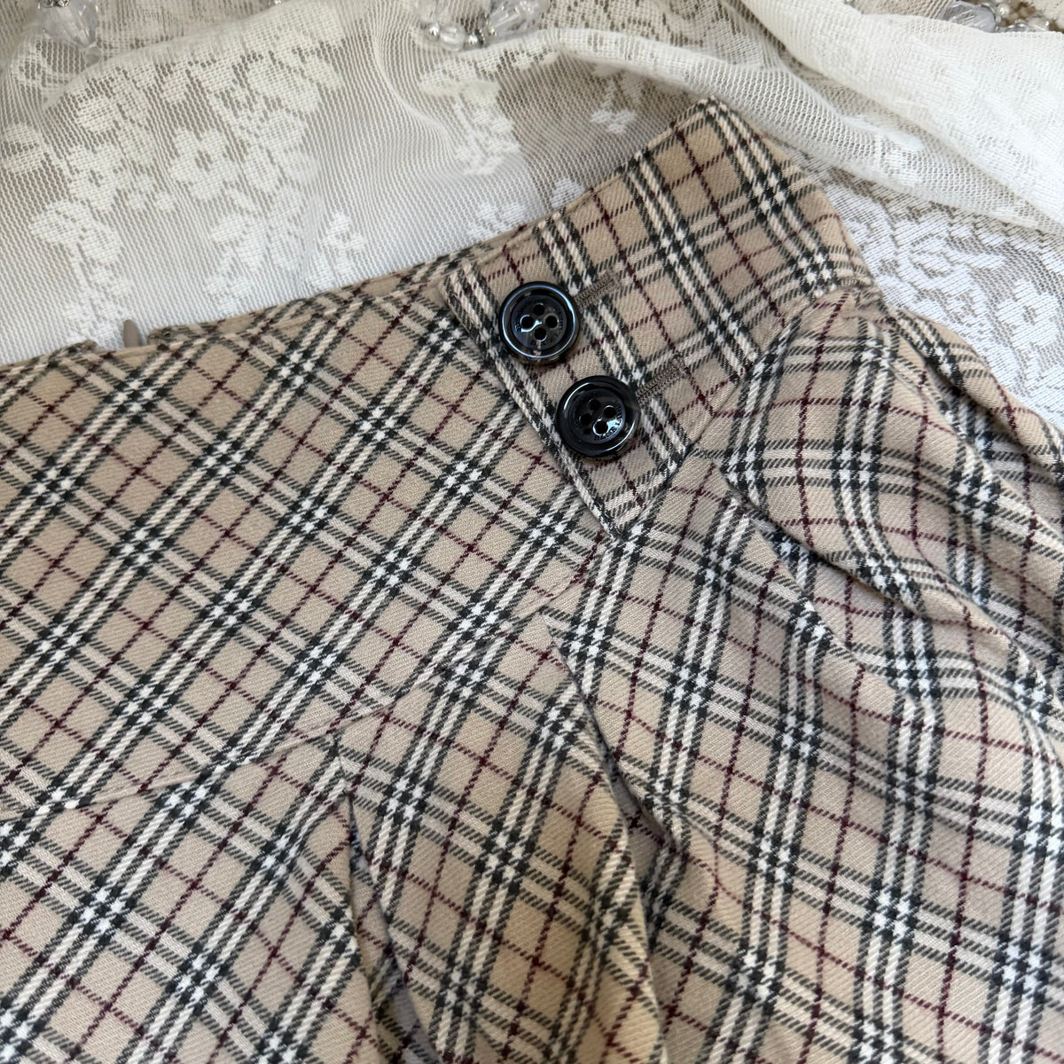 BURBERRY CHECKERED VINTAGE MINI SKIRT, SMALL