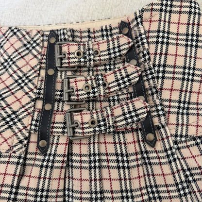 VINTAGE BURBERRY BELTED MINI SKIRT, SMALL