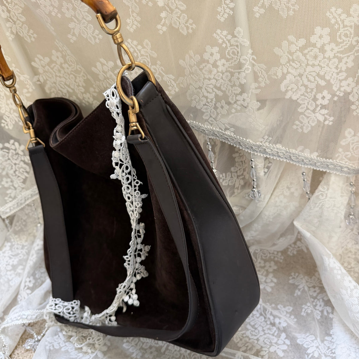 xovintage Vintage Gucci by Tom Ford Bamboo Handle Hobo Bag - Handbags