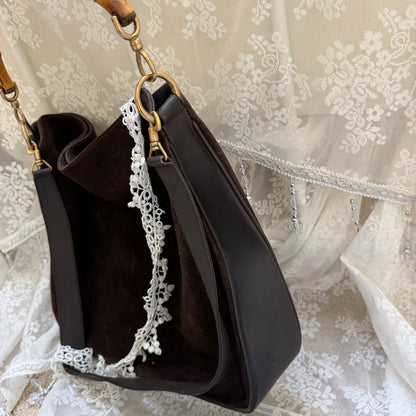 xovintage Vintage Gucci by Tom Ford Bamboo Handle Hobo Bag - Handbags