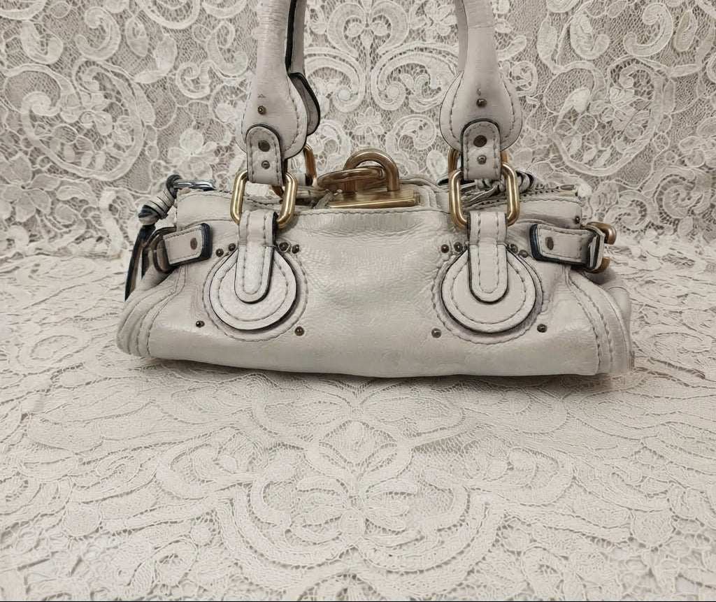 CHLOE VINTAGE MINI PADDINGTON BAG IN IVORY