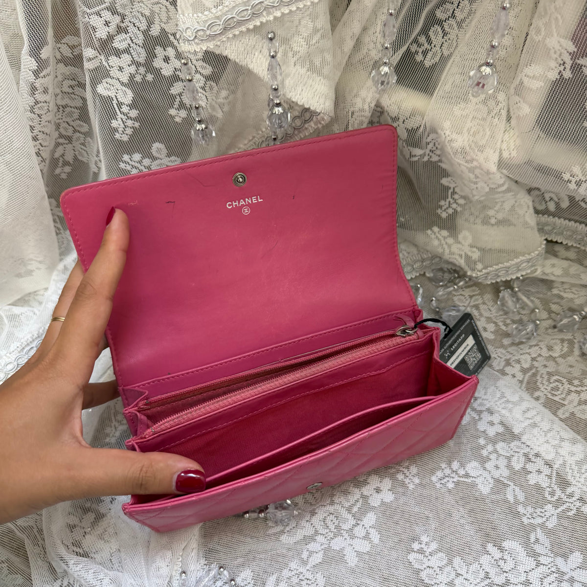 Chanel Vintage Cambon Wallet in Pink Quilted Leather