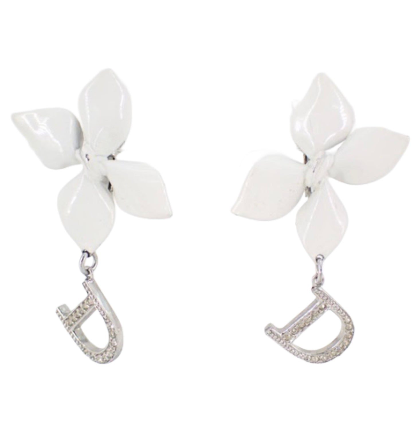 christian dior 2000s floral clip on earrings