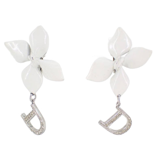 christian dior 2000s floral clip on earrings