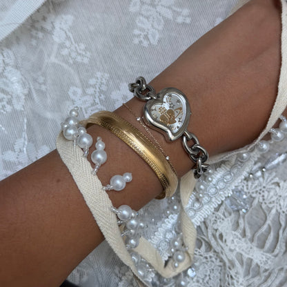 xovintage Vintage Vivienne Westwood Heart Orb Chain Bracelet Watch - Watches