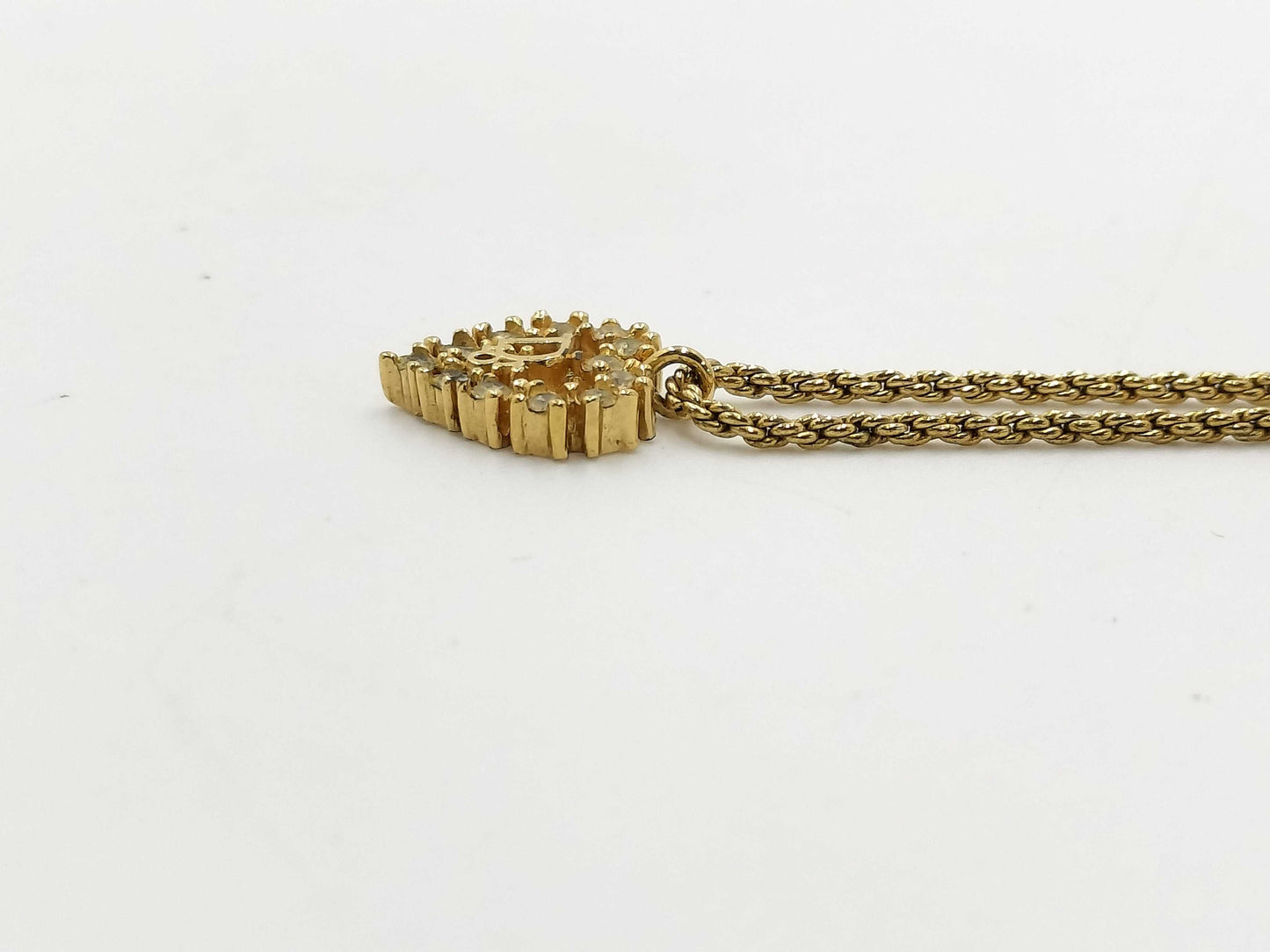 christian dior rhinestone heart necklace