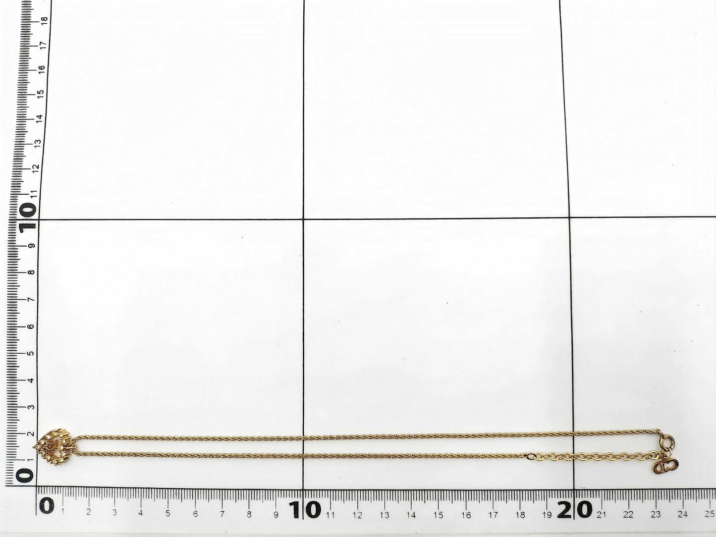 christian dior rhinestone heart necklace