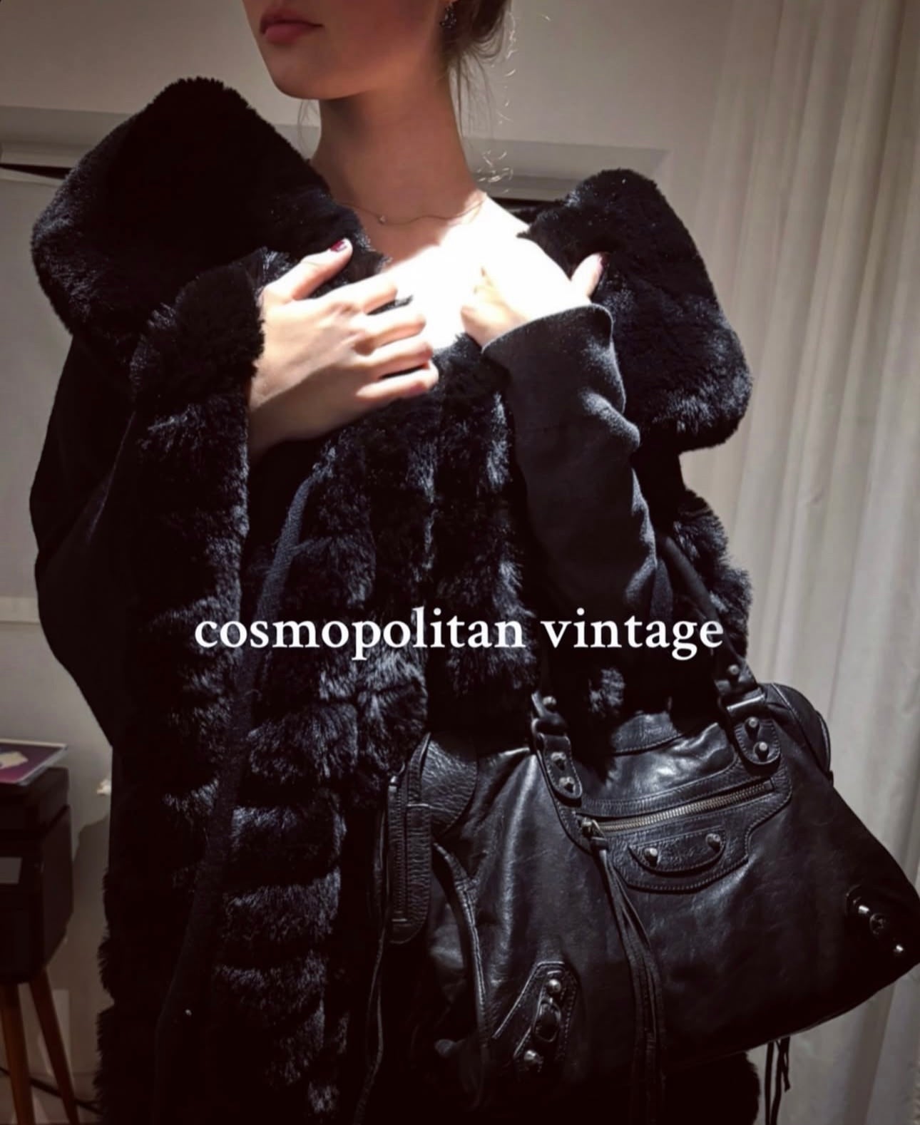 Elegant Black Fur Cape