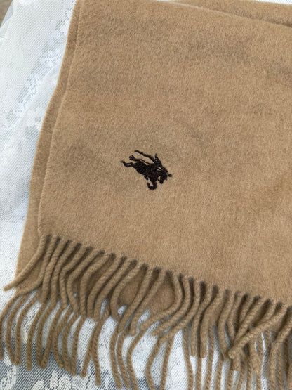 burberry 90s vintage pure cashmere scarf in camel