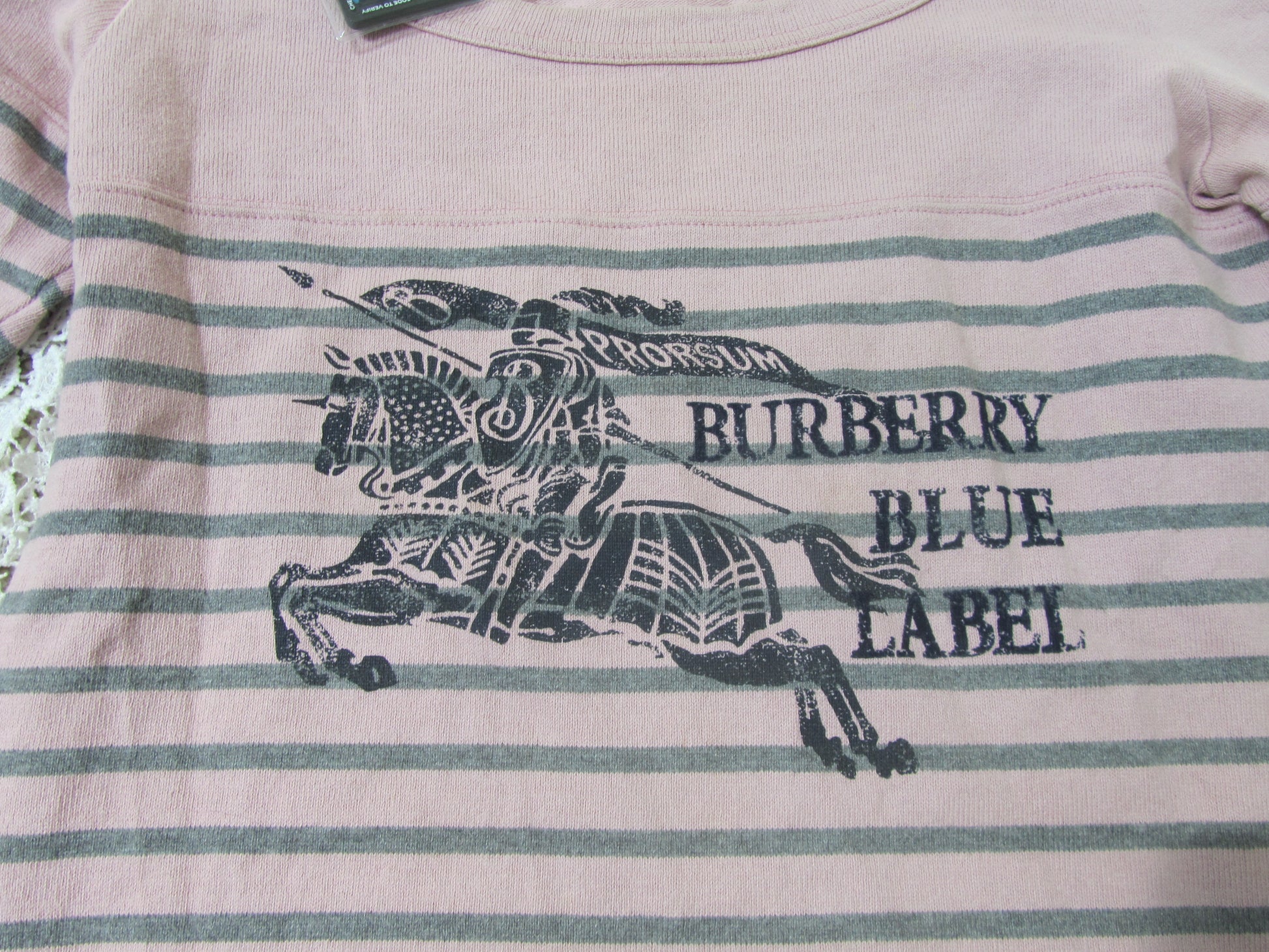 pink striped burberry blue label dress 