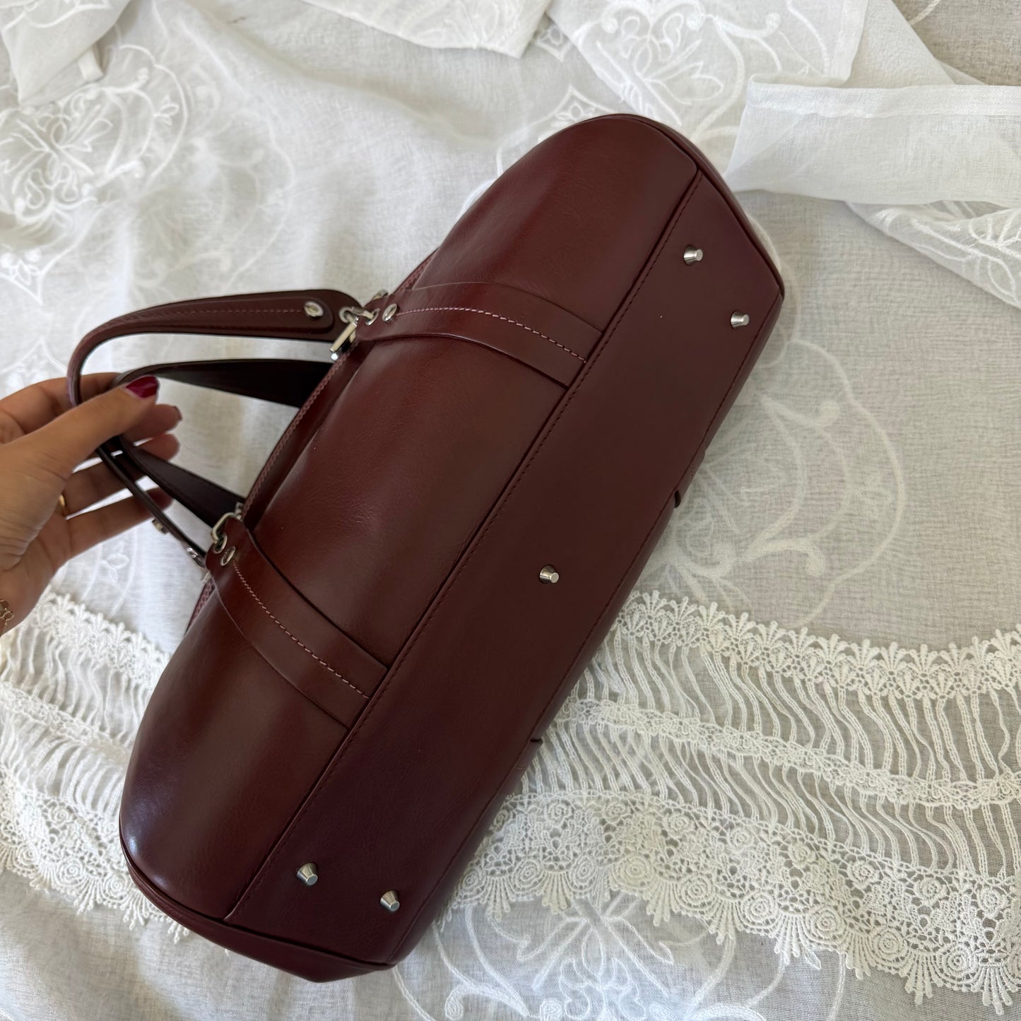 xovintage dior ultra rare embroidered leather floral bag - Uncategorized