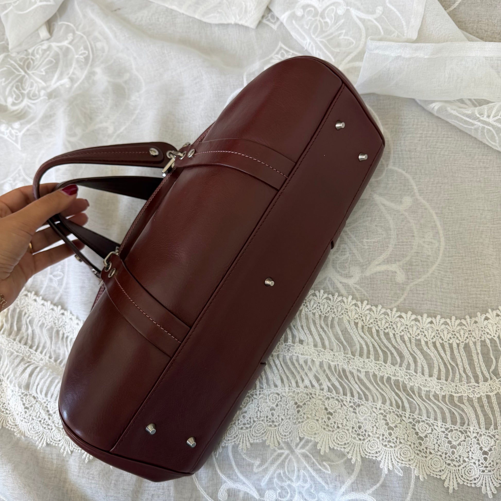 xovintage dior ultra rare embroidered leather floral bag - Uncategorized