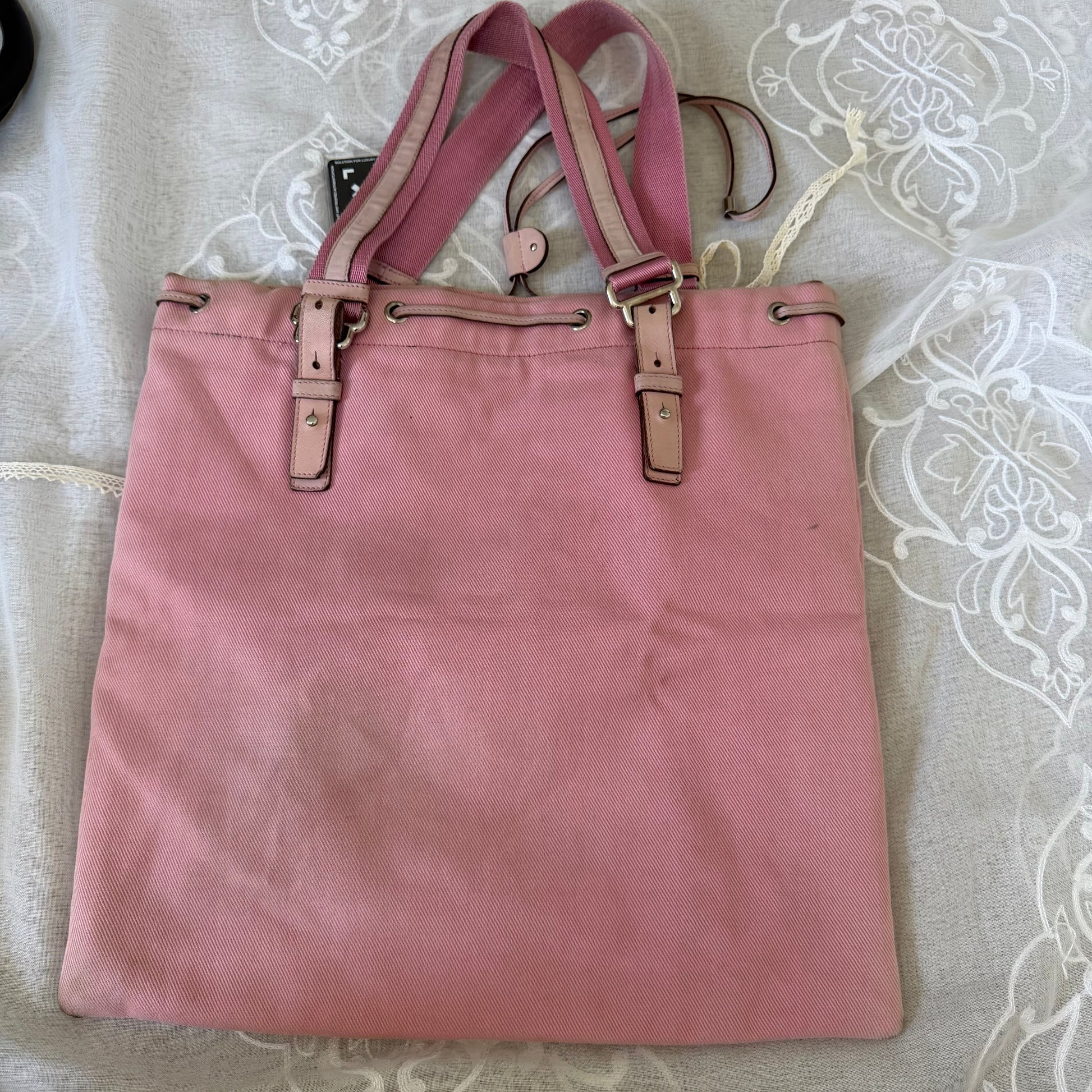 xovintage yves saint laurent rive gauche pink kahala vintage tote bag large - Handbags