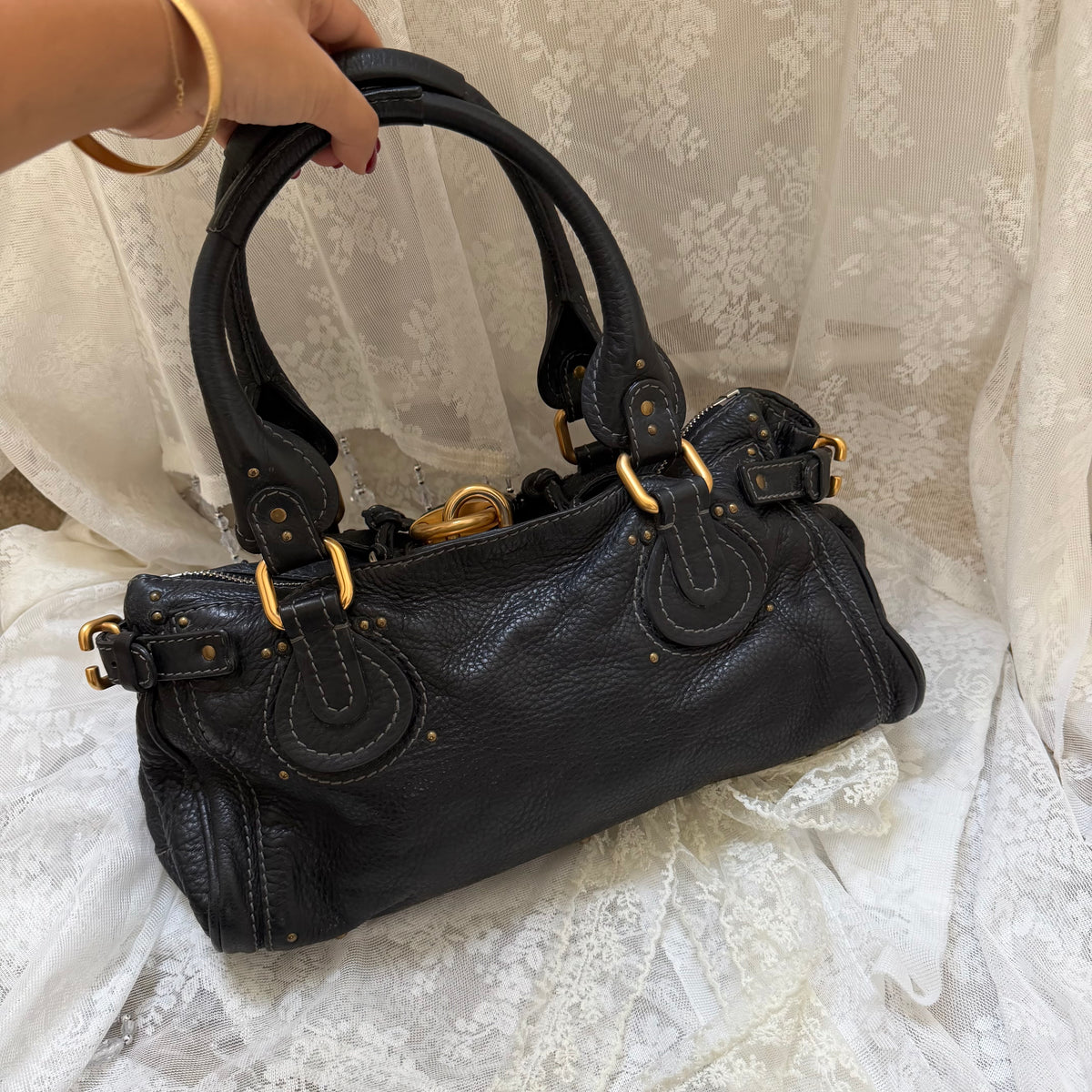 CHLOE VINTAGE PADDINGTON BAG IN BLACK