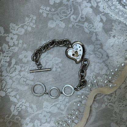 xovintage Vintage Vivienne Westwood Heart Orb Chain Bracelet Watch - Watches