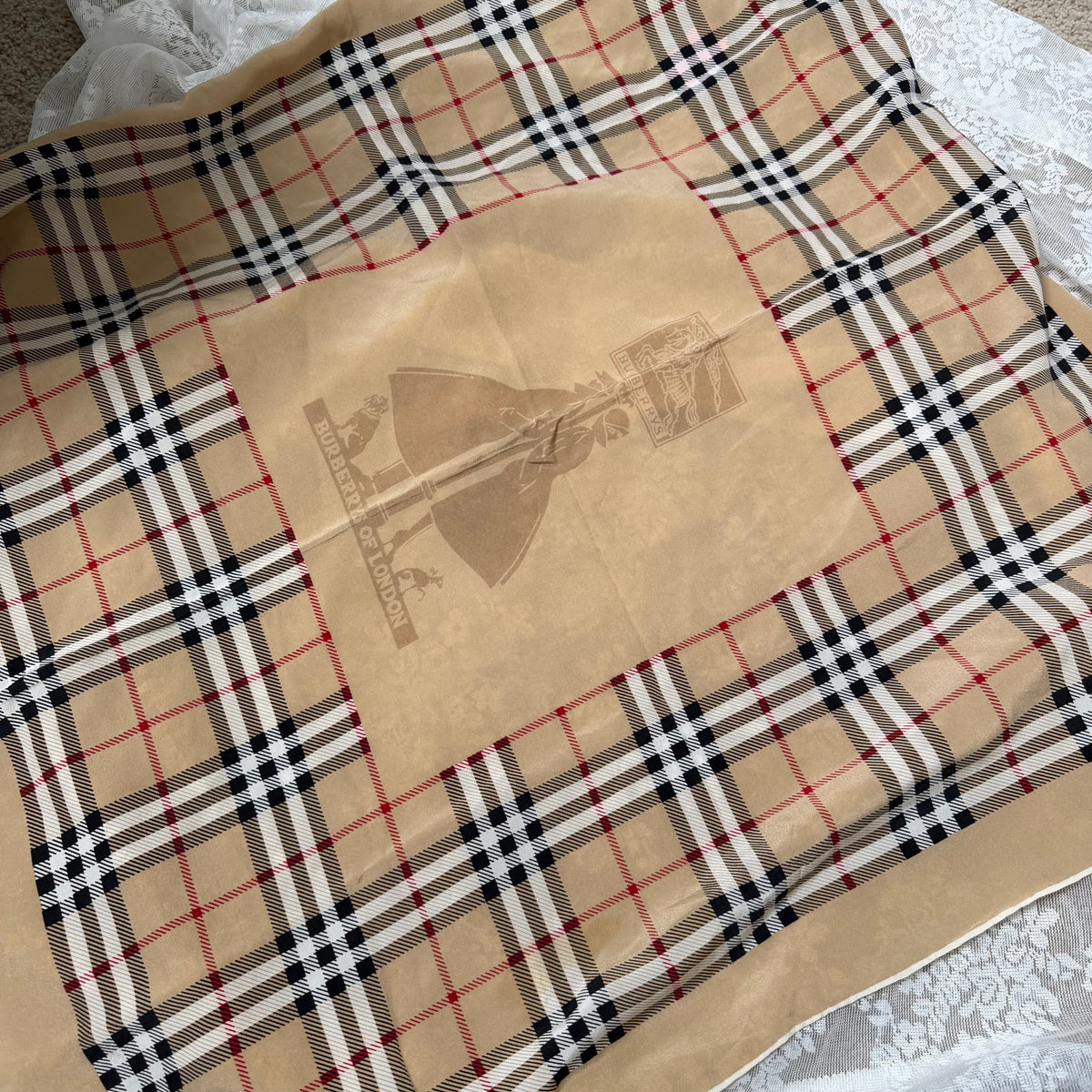 burberry vintage 90s logo silk scarf