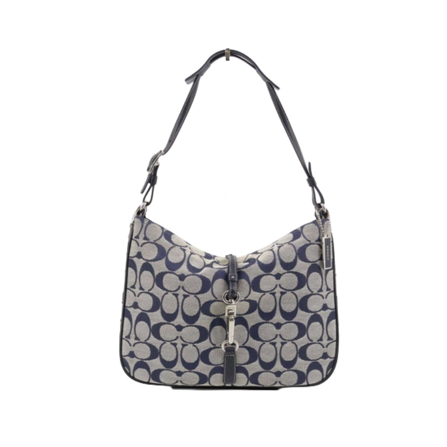 coach navy signature shoulder bag