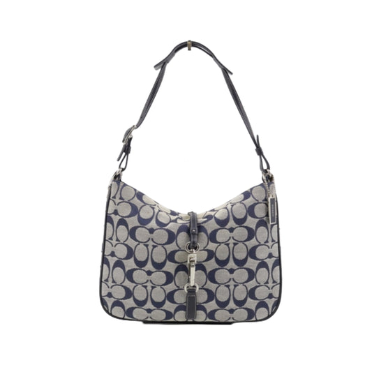 coach navy signature shoulder bag