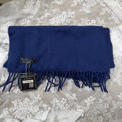 burberry 90s vintage 100% cashmere scarf in blue