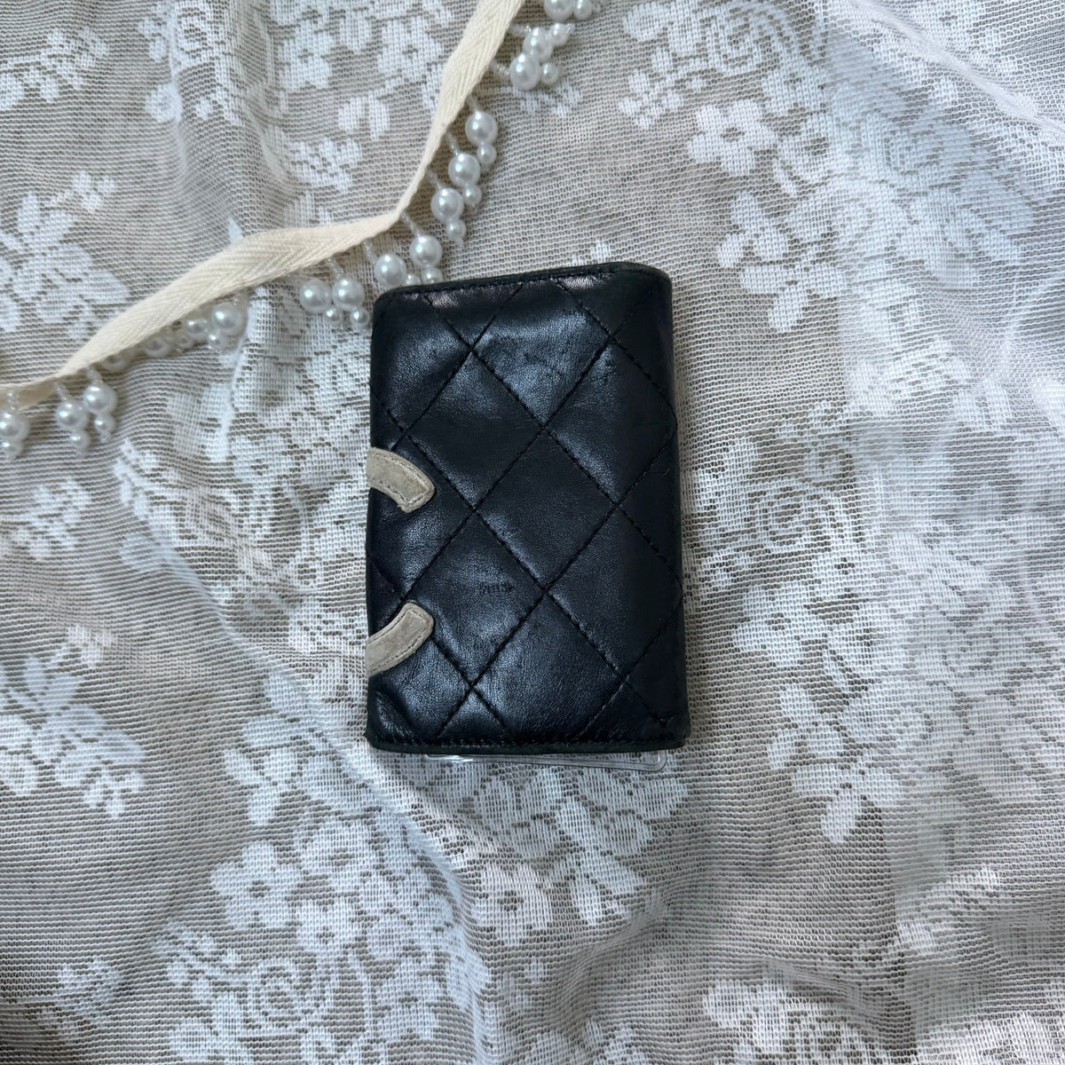 xovintage chanel vintage black cambon key cardholder - Uncategorized