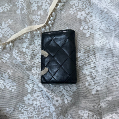 xovintage chanel vintage black cambon key cardholder - Uncategorized