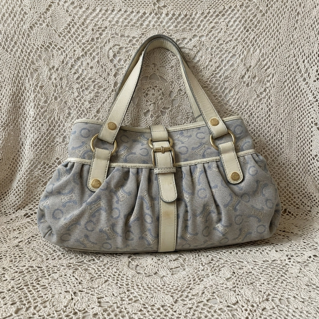 celine vintage lily c baby blue bag