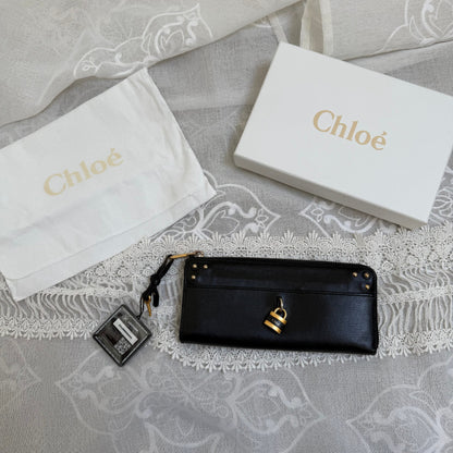 xovintage Chloé vintage clutch wallet in black w box -