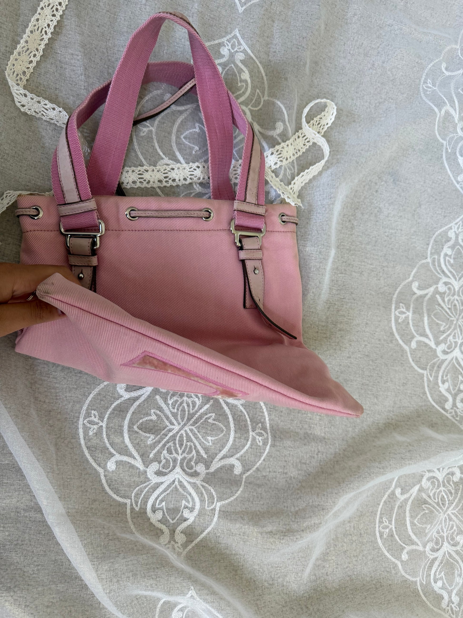 xovintage yves saint laurent rive gauche pink kahala vintage tote bag - Handbags