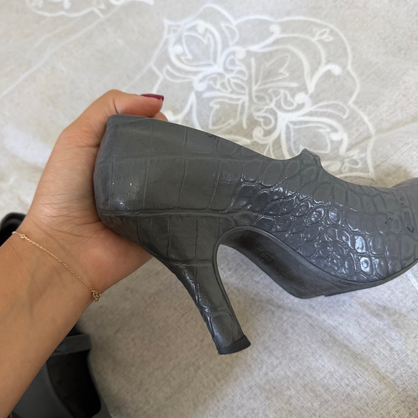 xovintage vivienne westwood x melissa grey croco mary-jane heels (size 36) - Heels
