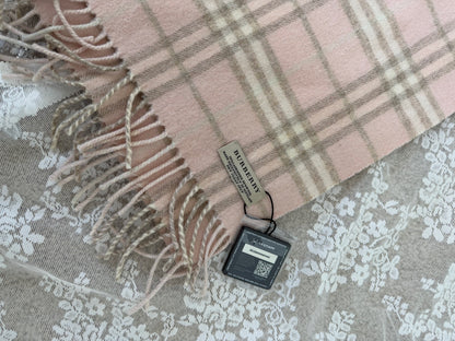 burberry baby pink vintage cashmere blend scarf