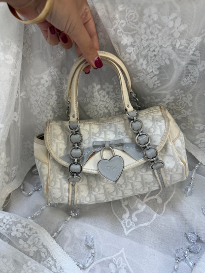 xovintage Pre-loved DIOR small 2000S ROMANTIC HEART-CHARM SHOULDER BAG - Handbags