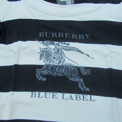 Burberry Blue Label shirt with black and white stripes on a plain background