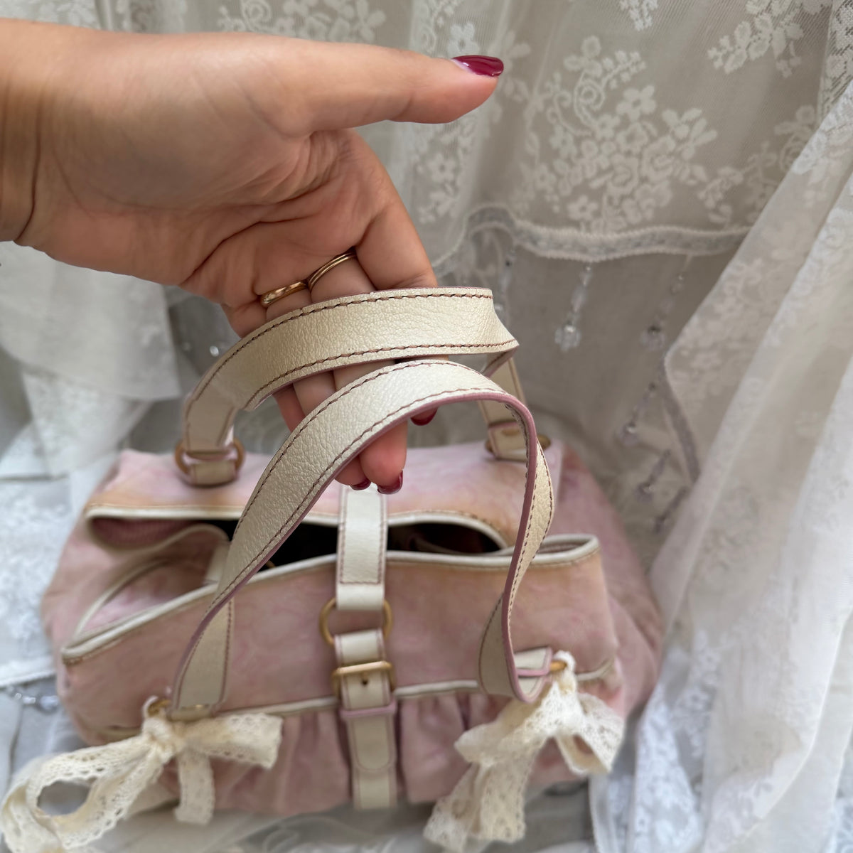 xovintage celine pre-loved lily c baby pink bag - Handbags