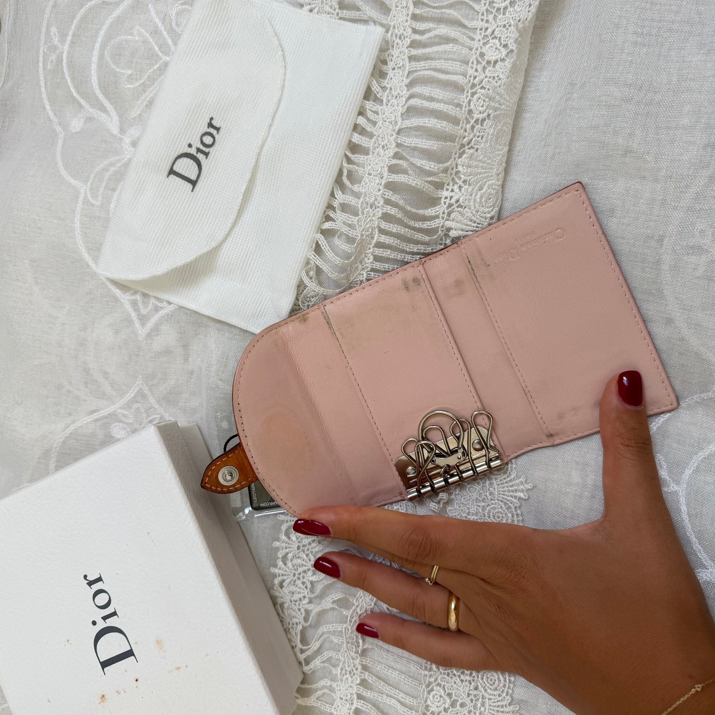 xovintage dior vintage romantique key wallet - Wallets