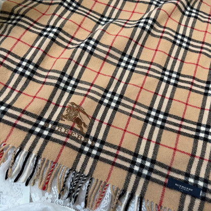 burberry vintage brown 100% wool oversized shawl