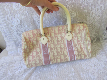 dior pink girly floral vintage trotter bag