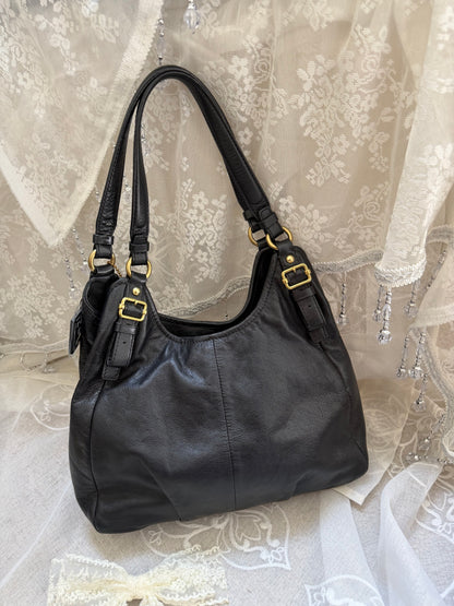 COACH VINTAGE MADISON MAGGIE SHOULDER BAG IN BLACK