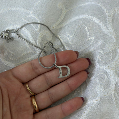 xovintage Dior vintage “d” heart necklace - Necklaces