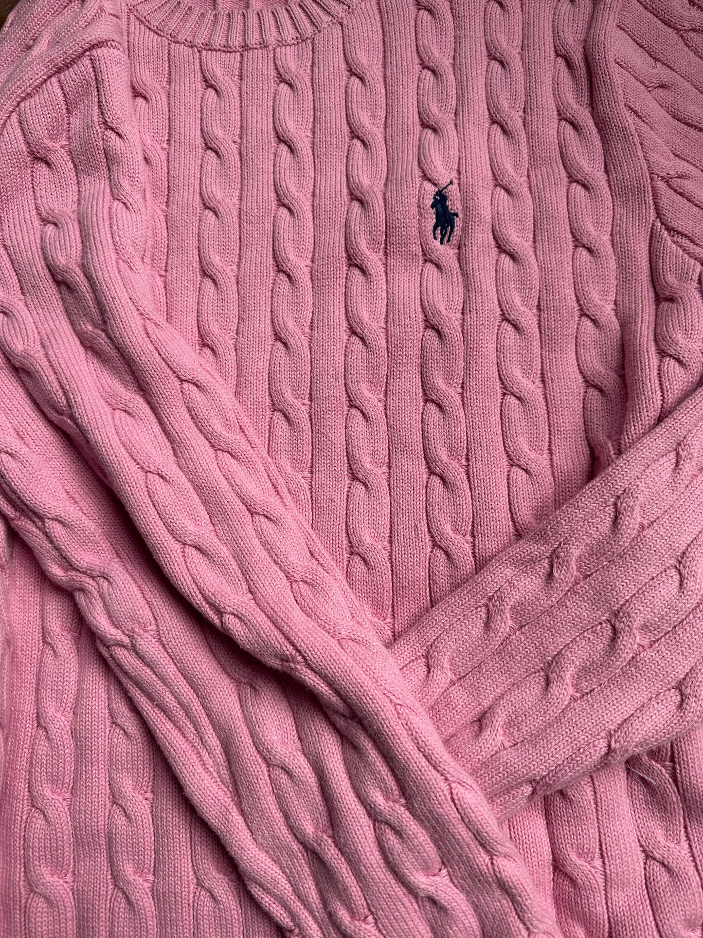 Ralph Lauren Light Pink Girly Cable Knit Sweater
