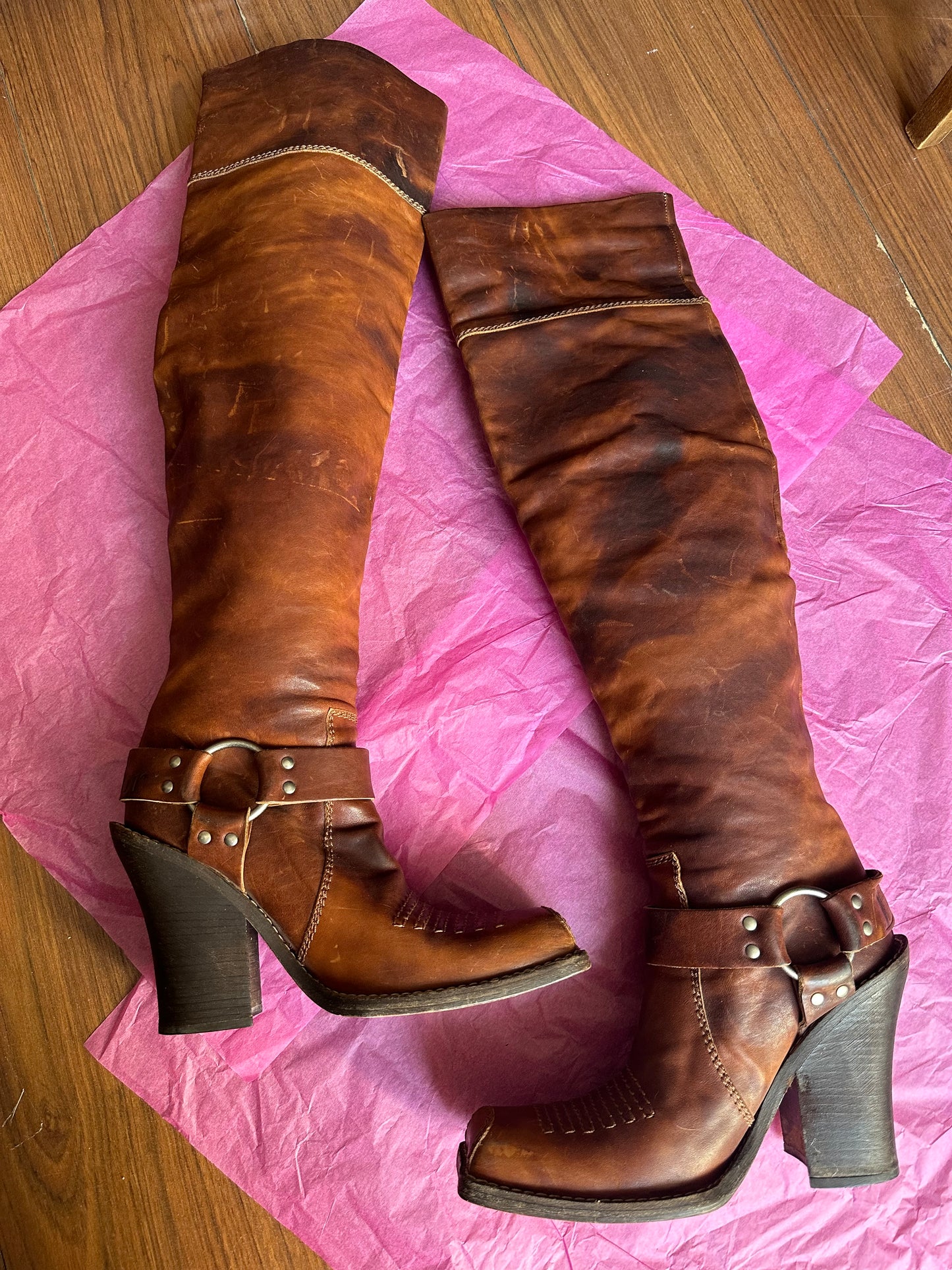 christian dior f/w 2006 galliano thigh high leather boots size 39.5