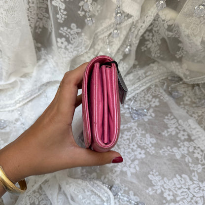 Chanel Vintage Cambon Wallet in Pink Quilted Leather