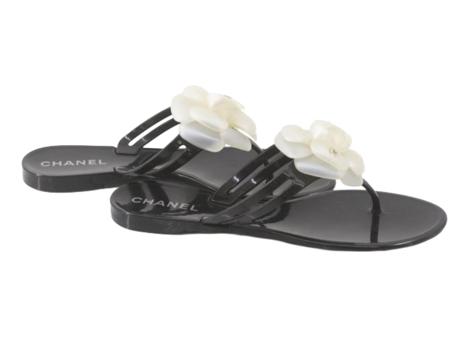 chanel camellia flower sandals size 36