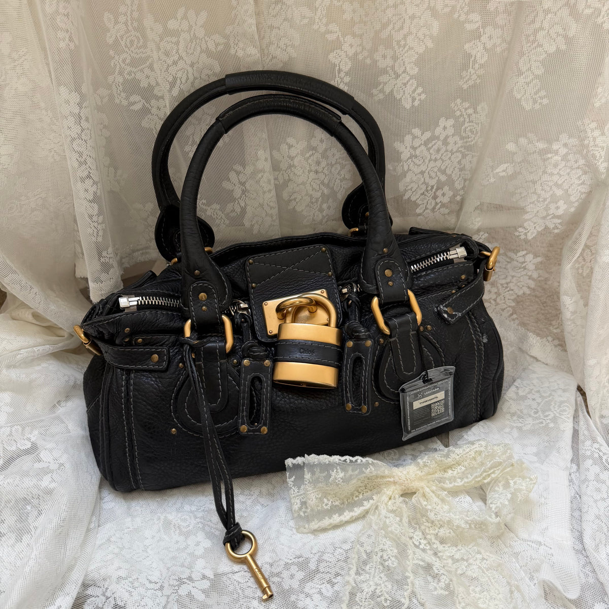 CHLOE VINTAGE PADDINGTON BAG IN BLACK